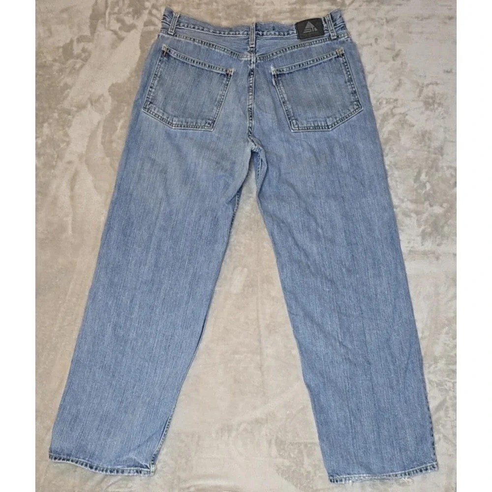 Vintage Levis SilverTab Jeans Mens 36x34 Y2K Low Rise Loose Fit Baggy Light Wash